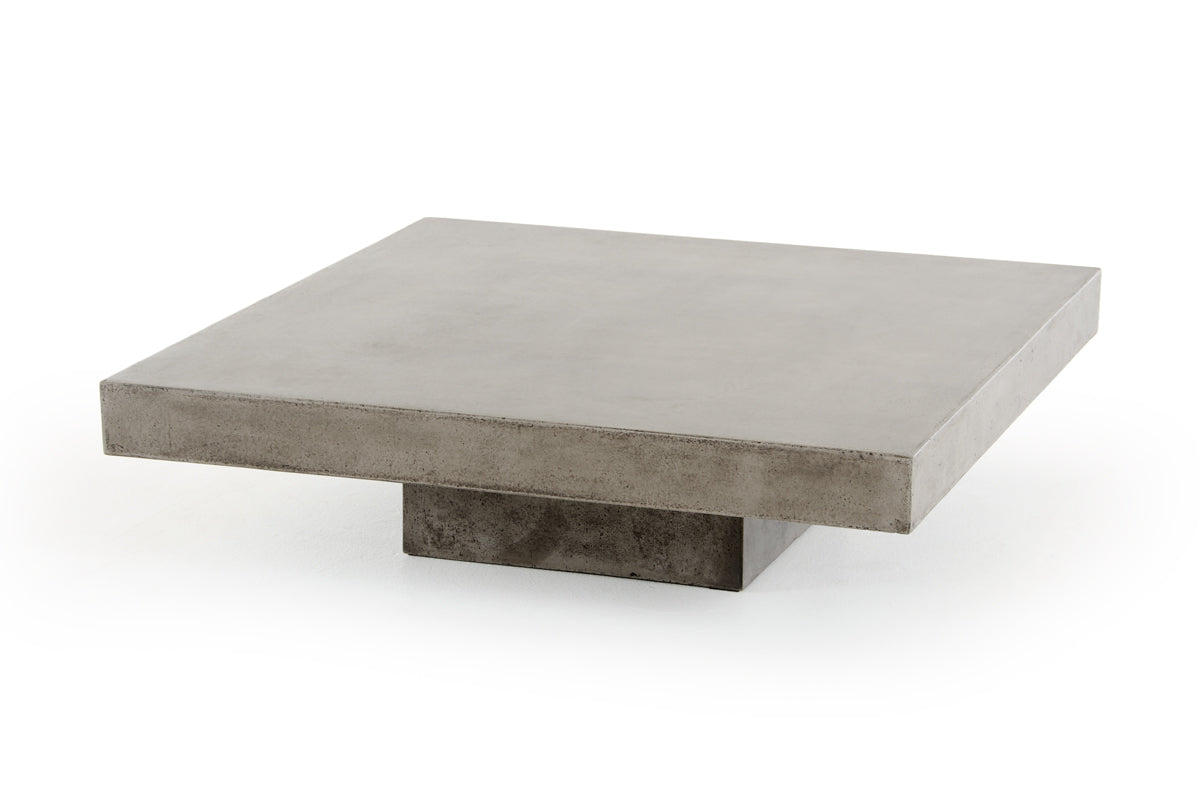 43" Gray and Dark Gray Concrete Square Block Coffee Table-2