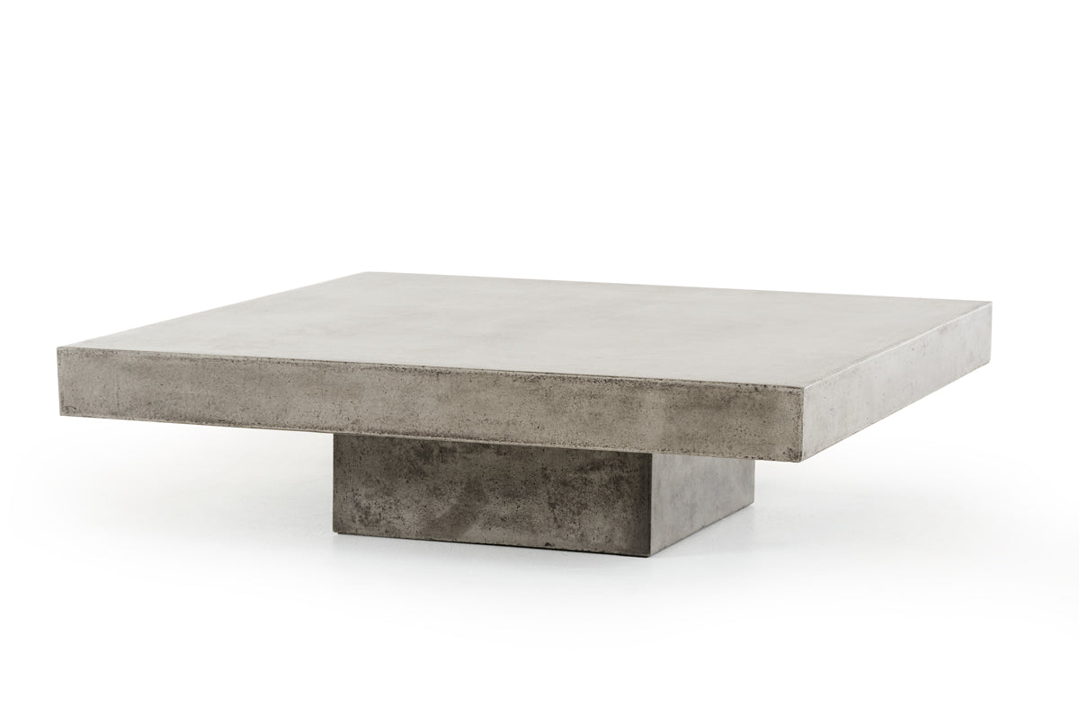 43" Gray and Dark Gray Concrete Square Block Coffee Table-3