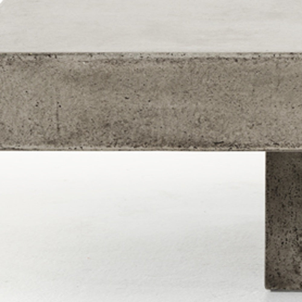43" Gray and Dark Gray Concrete Square Block Coffee Table-4