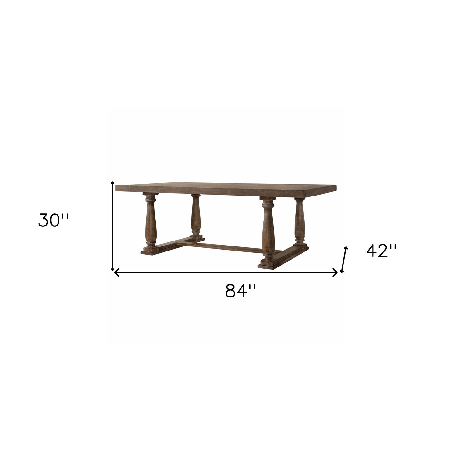 84" Brown Solid Wood Trestle Base Dining Table-3
