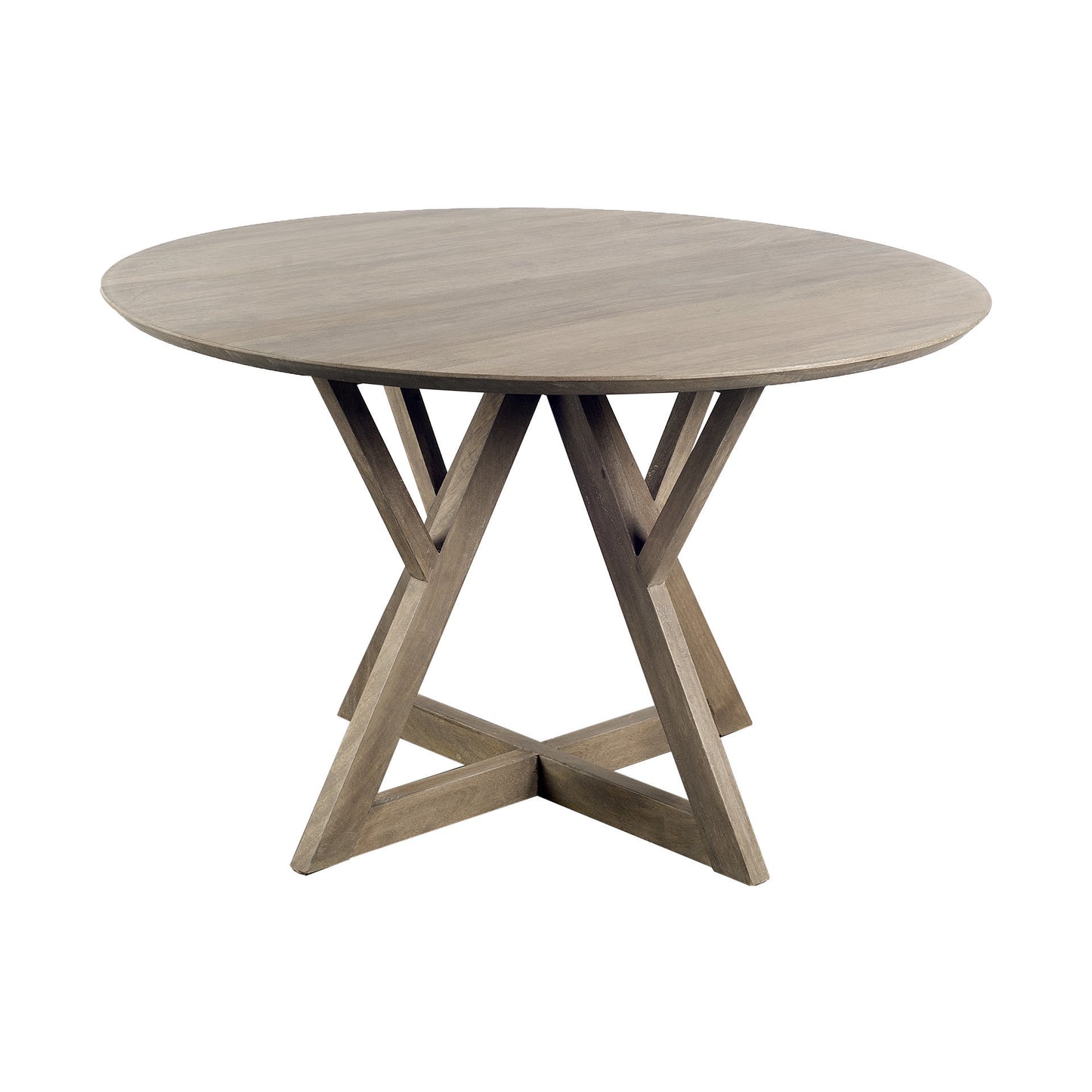 48" Brown Rounded Solid Wood Pedestal Base Dining Table-1