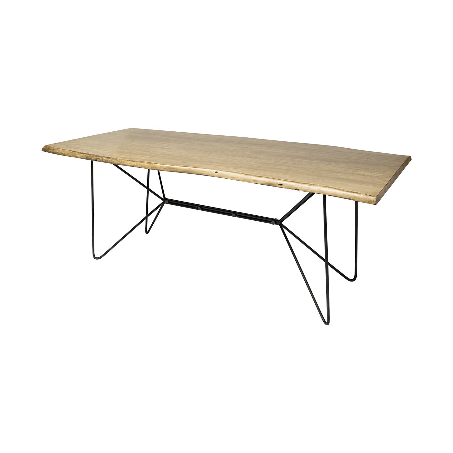 80" Brown And Black Solid Wood And Metal Dining Table-2
