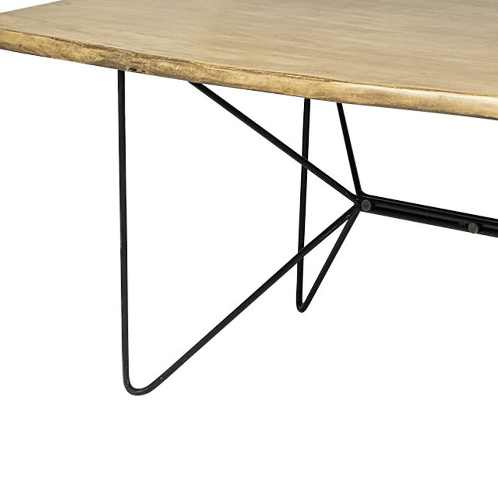 80" Brown And Black Solid Wood And Metal Dining Table-6