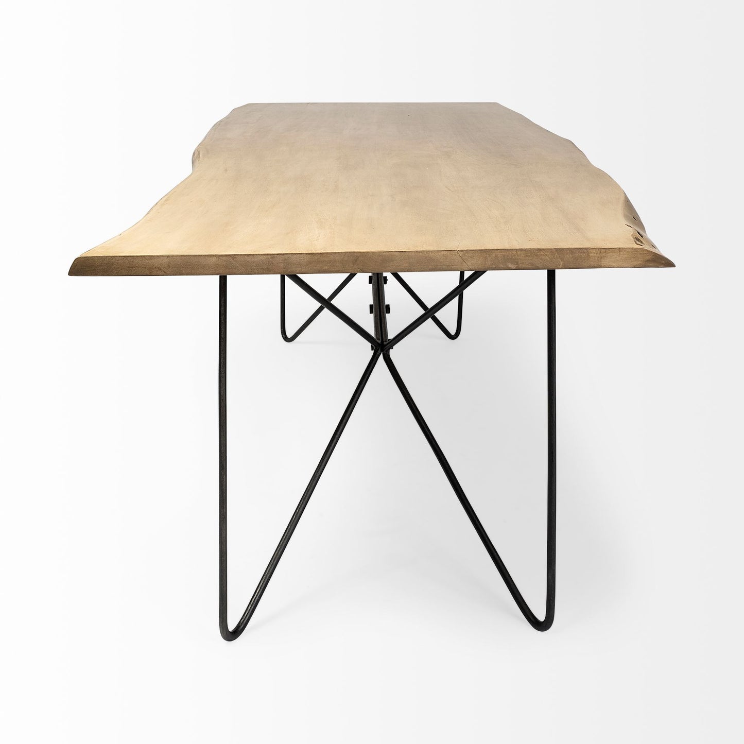 80" Brown And Black Solid Wood And Metal Dining Table-3