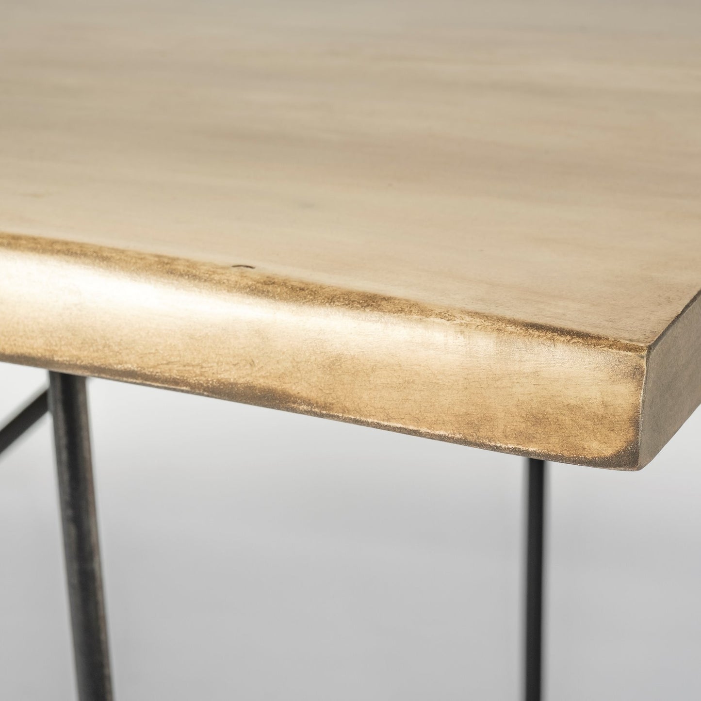 80" Brown And Black Solid Wood And Metal Dining Table-7