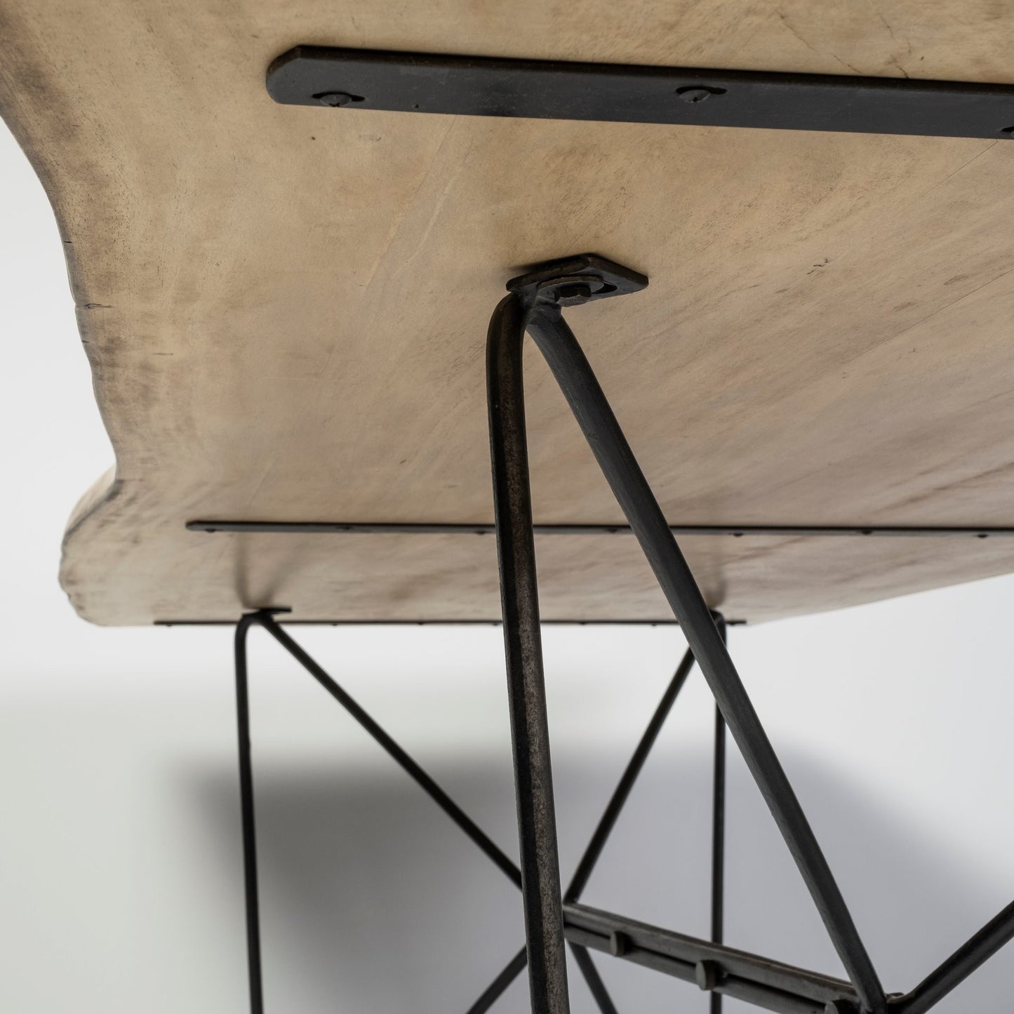 80" Brown And Black Solid Wood And Metal Dining Table-8