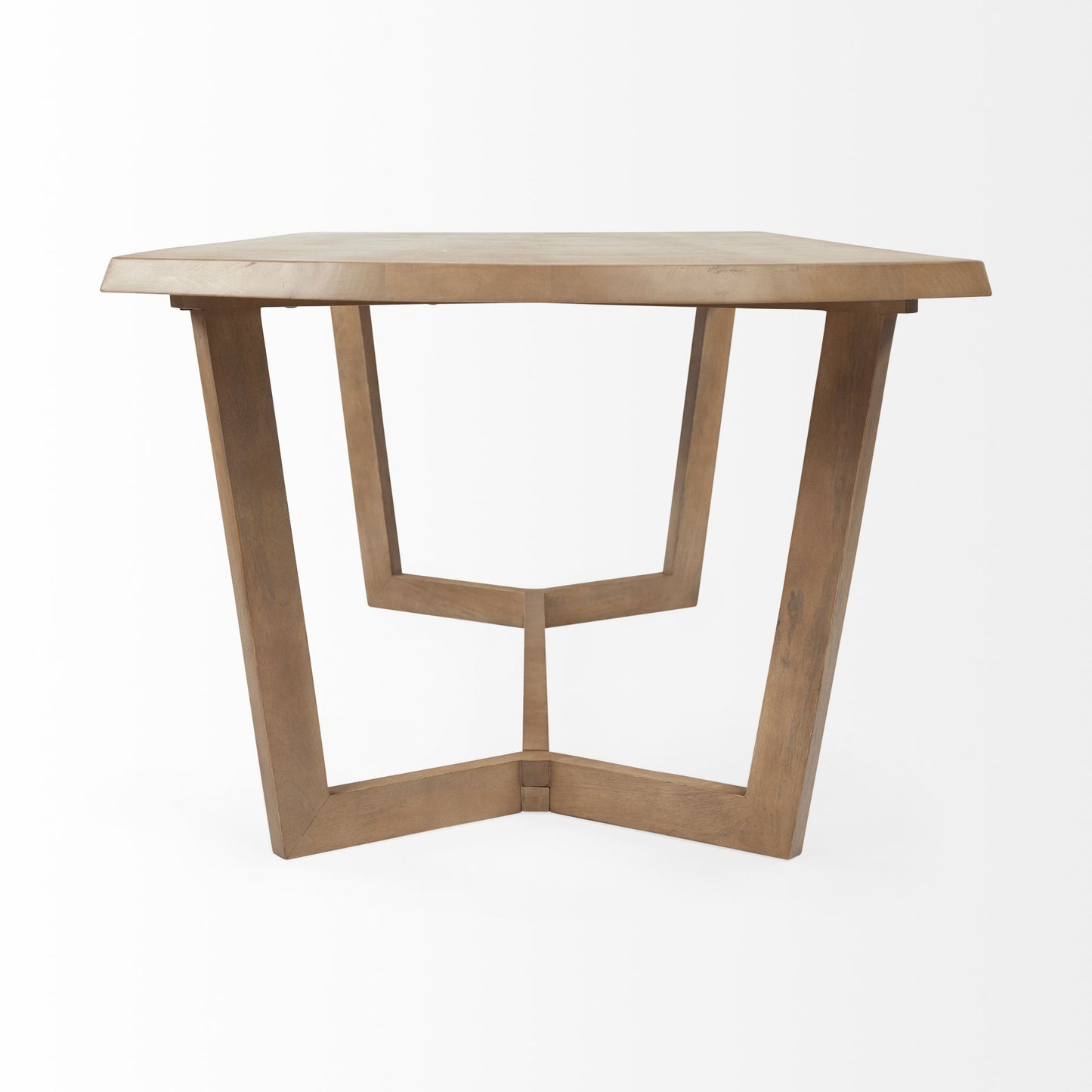92" Natural And Brown Solid Wood Trestle Base Dining Table-4