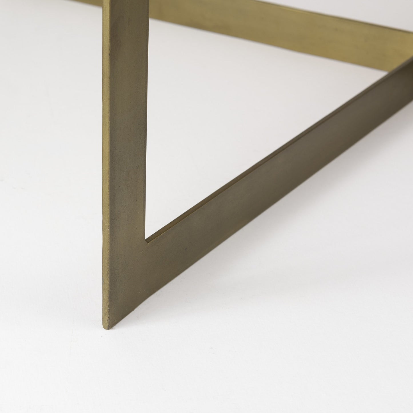 34" Beige Wood and Metal Square Coffee Table-8