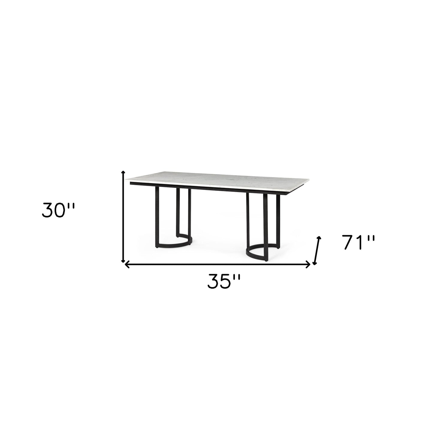 71" White And Black Dining Table-8