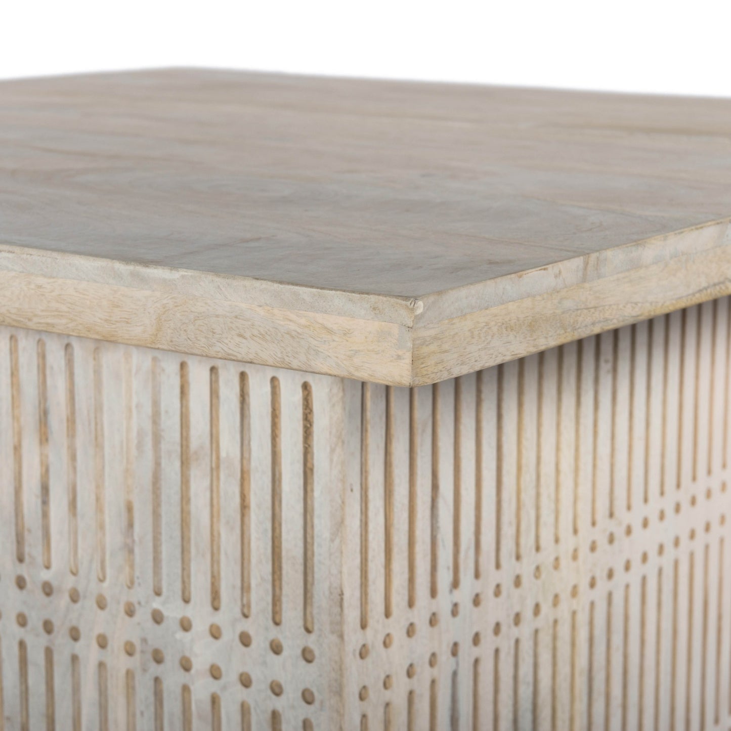 40" Ivory Solid Wood Lift Top Pedestal Coffee Table-4