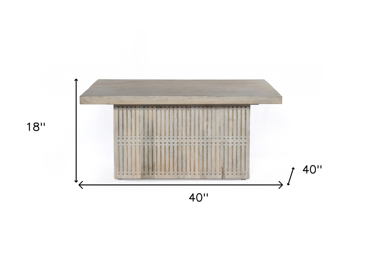 40" Ivory Solid Wood Lift Top Pedestal Coffee Table-8