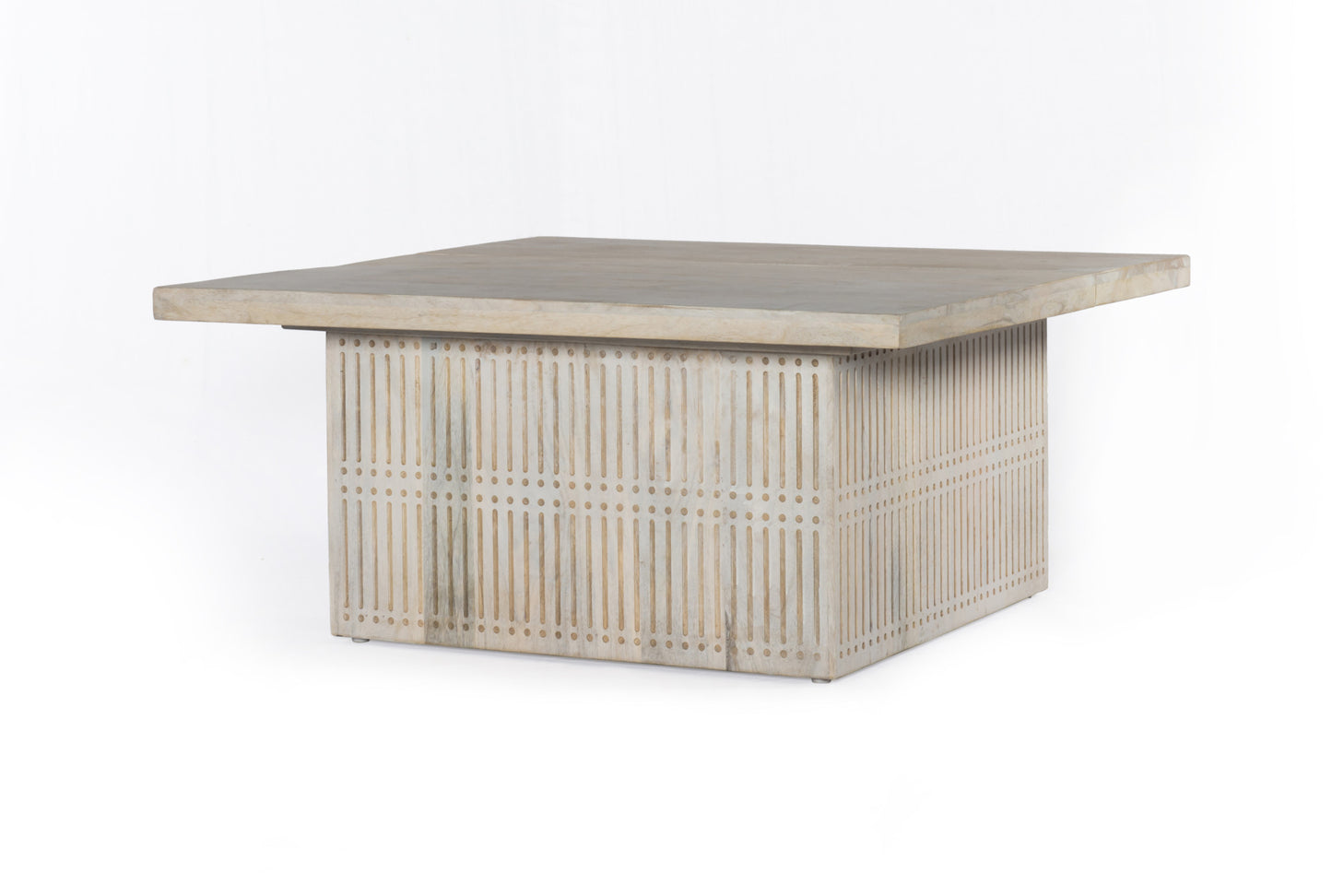40" Ivory Solid Wood Lift Top Pedestal Coffee Table-2