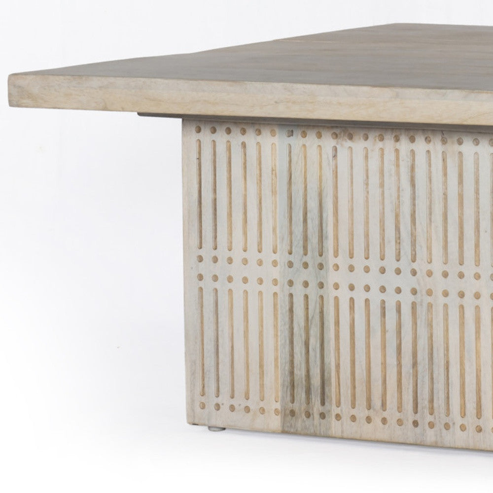 40" Ivory Solid Wood Lift Top Pedestal Coffee Table-6