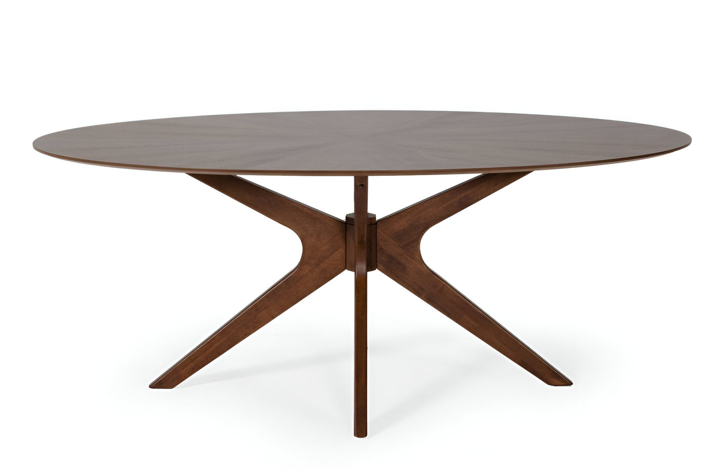 75" Brown Oval Solid Manufactured Wood Pedestal Base Dining Table-0