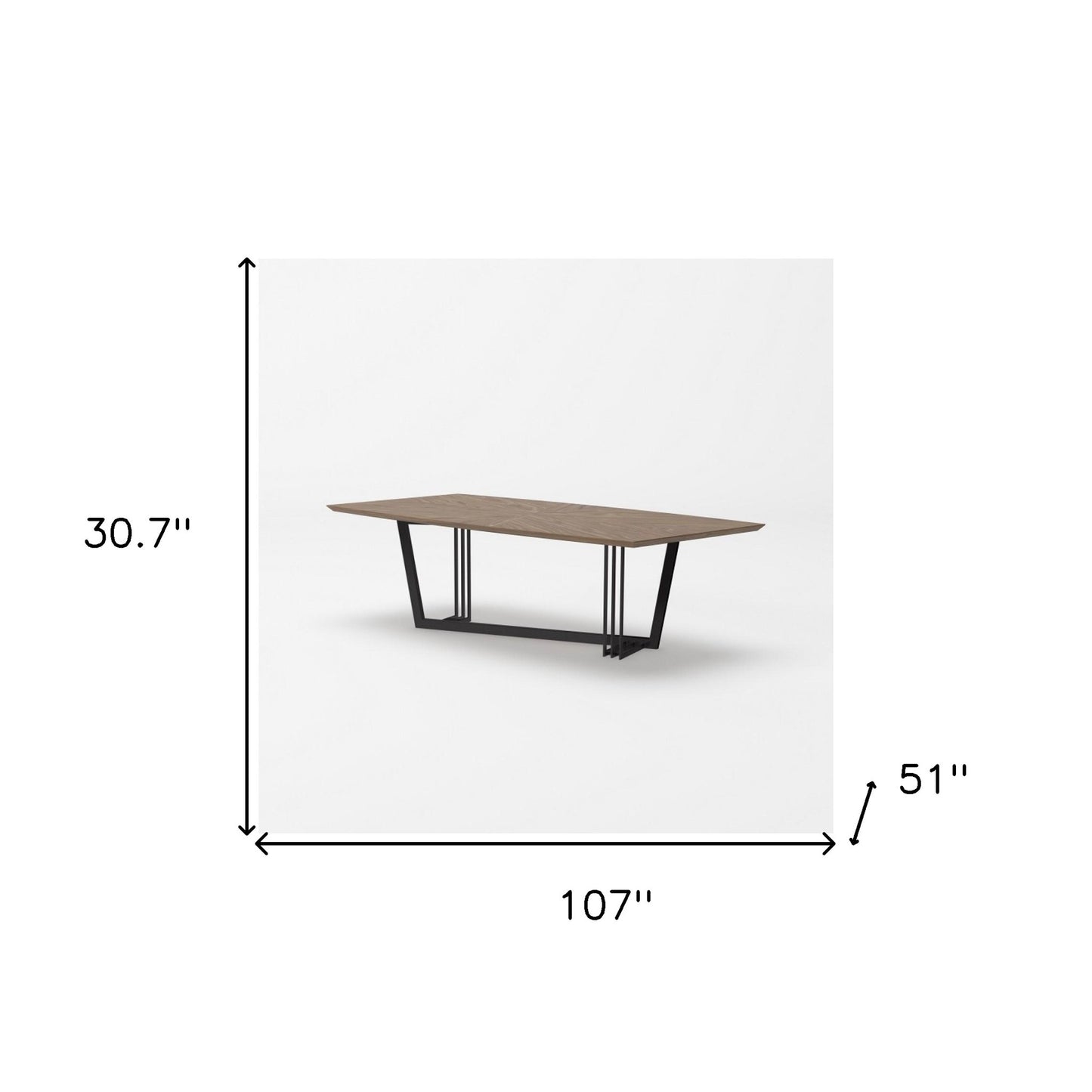 107" Walnut And Black Rectangular Geo Trestle Wood Dining Table-5
