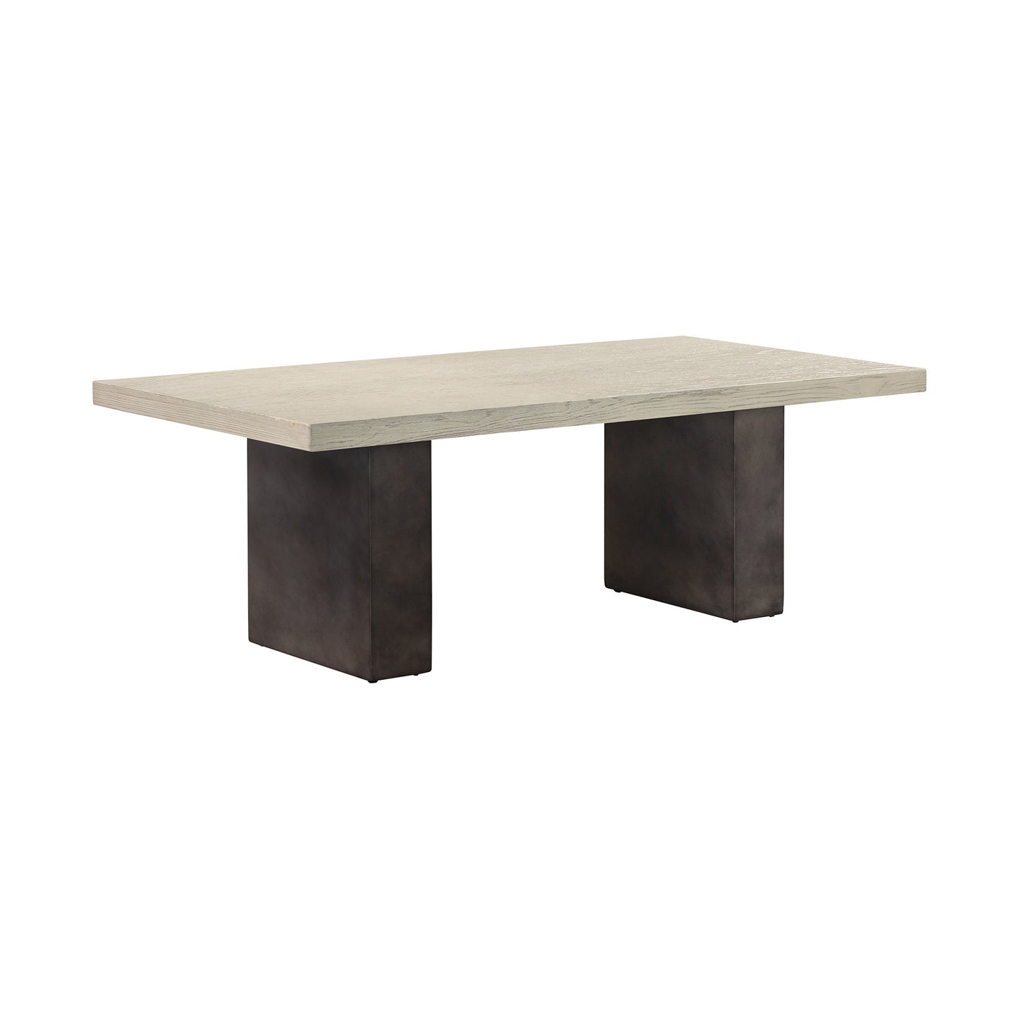 24" Gray And Dark Gray Solid Wood And Concrete Coffee Table-2