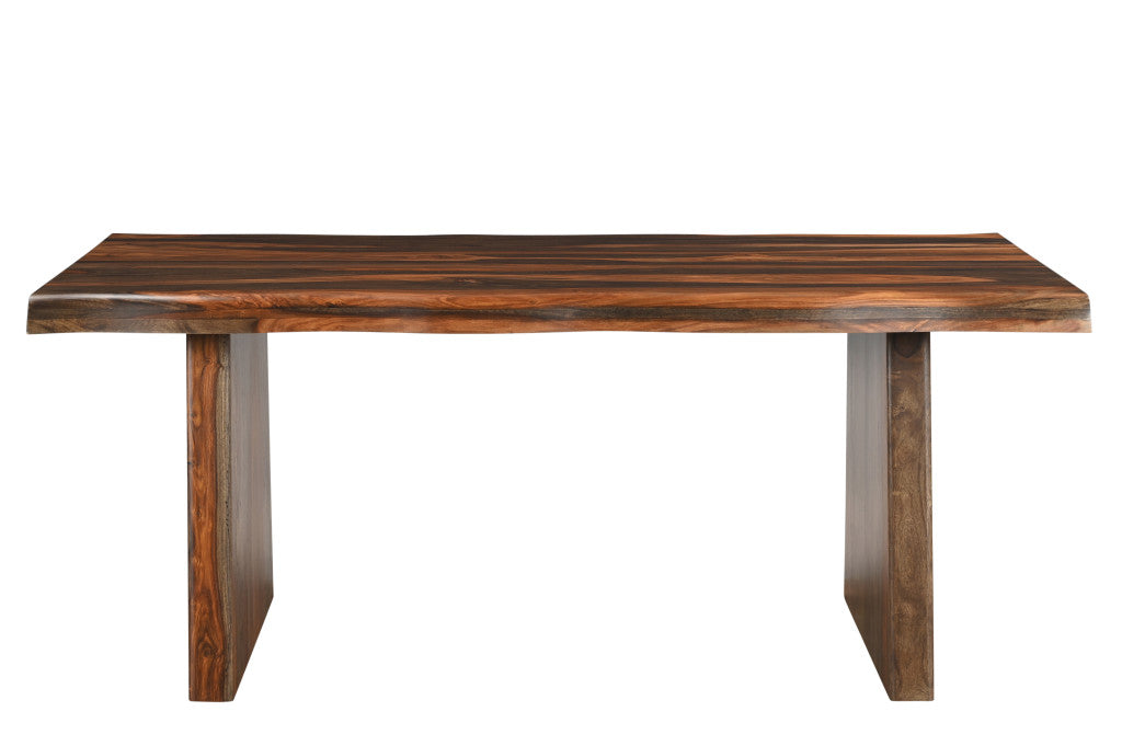 74" Dark Brown Solid Wood Dining Table-1