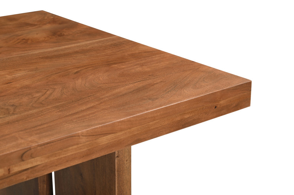 75" Brown Solid Wood Trestle Base Dining Table-4