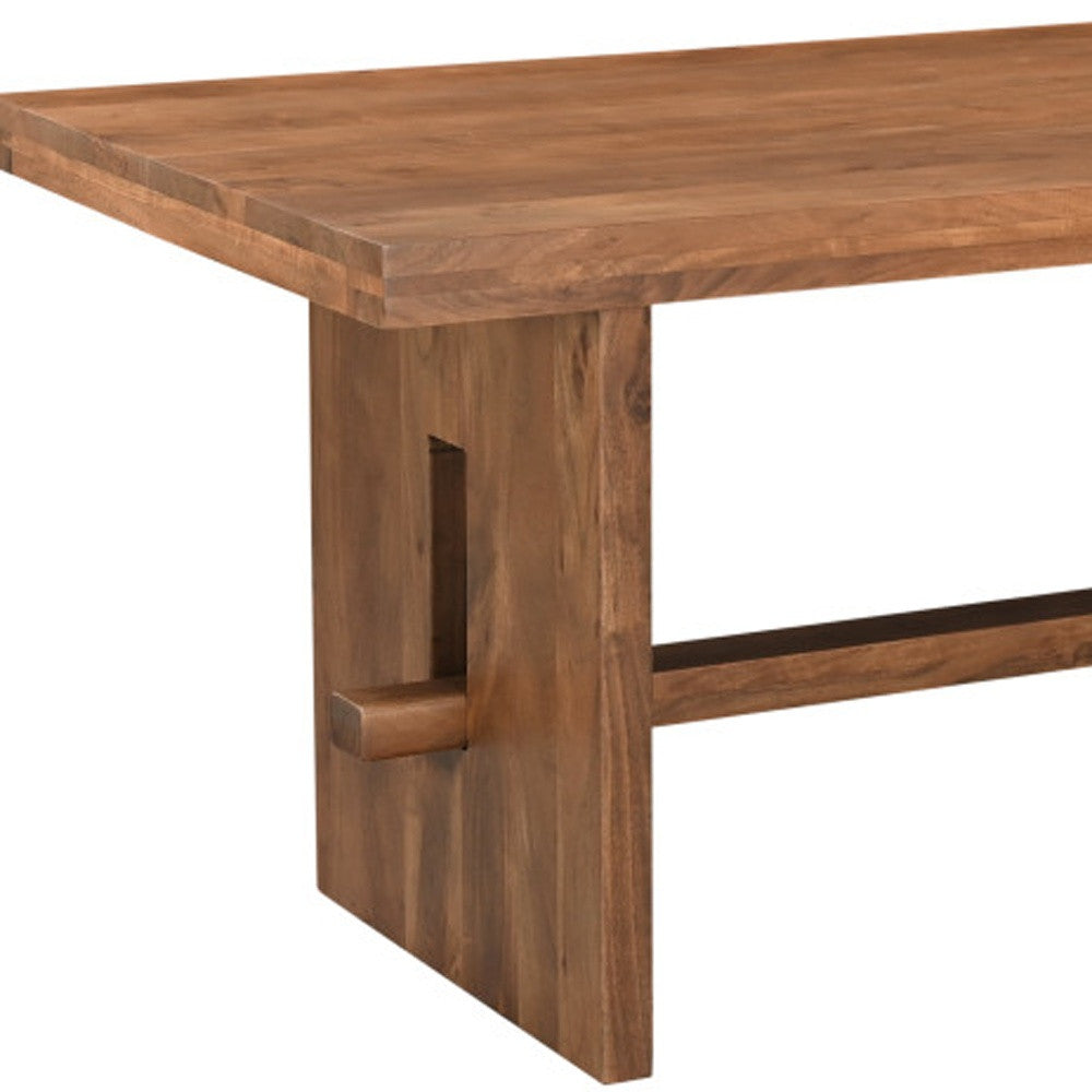75" Brown Solid Wood Trestle Base Dining Table-6