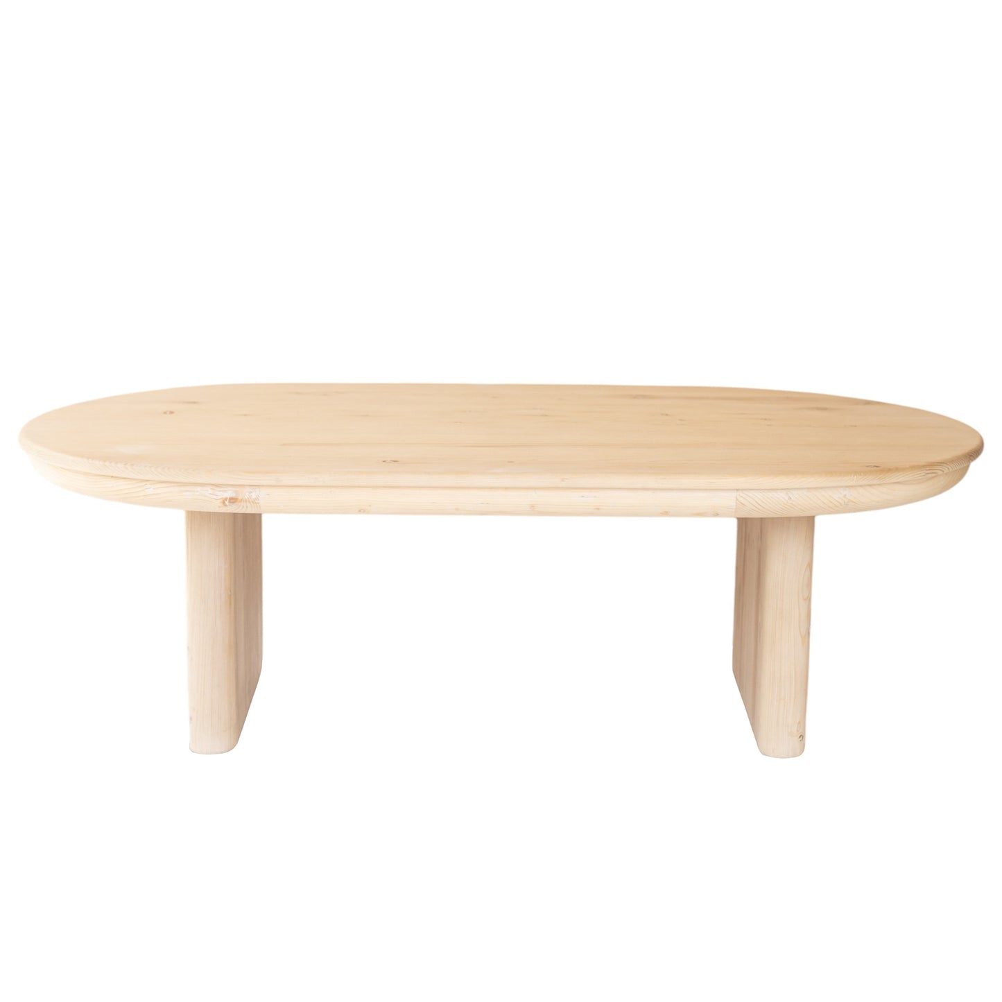 54" Natural Solid Wood Oval Solid Coffee Table-1