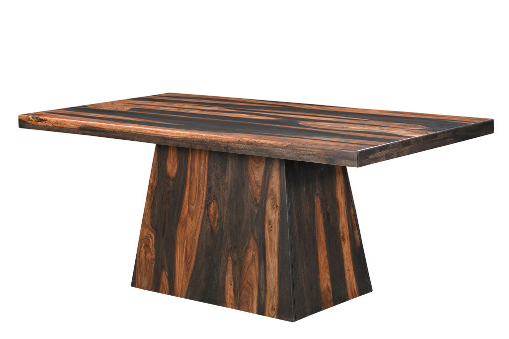 75" Brown Solid Wood Pedestal Base Dining Table-7
