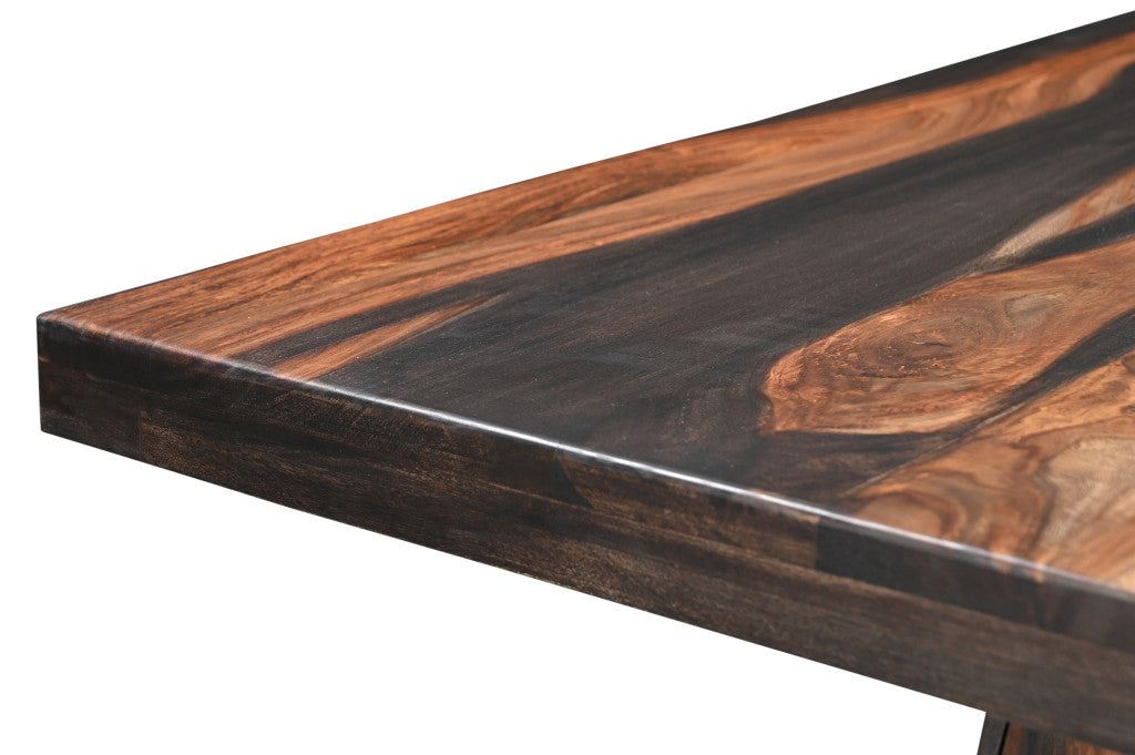 75" Brown Solid Wood Pedestal Base Dining Table-8