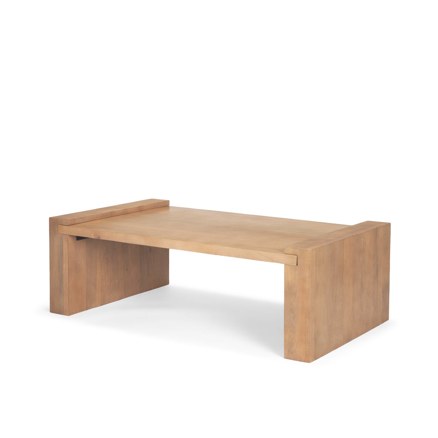 48" Natural Solid Wood Sled Coffee Table-1