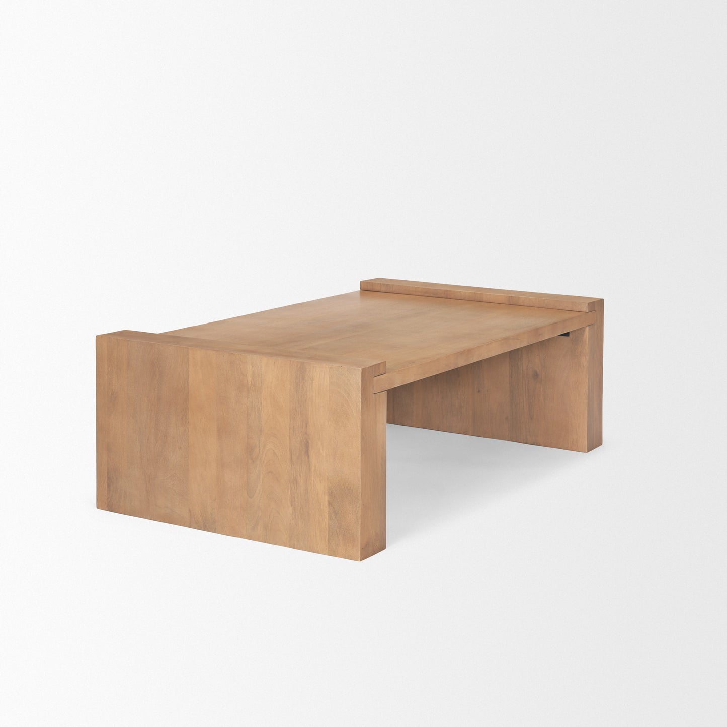 48" Natural Solid Wood Sled Coffee Table-4