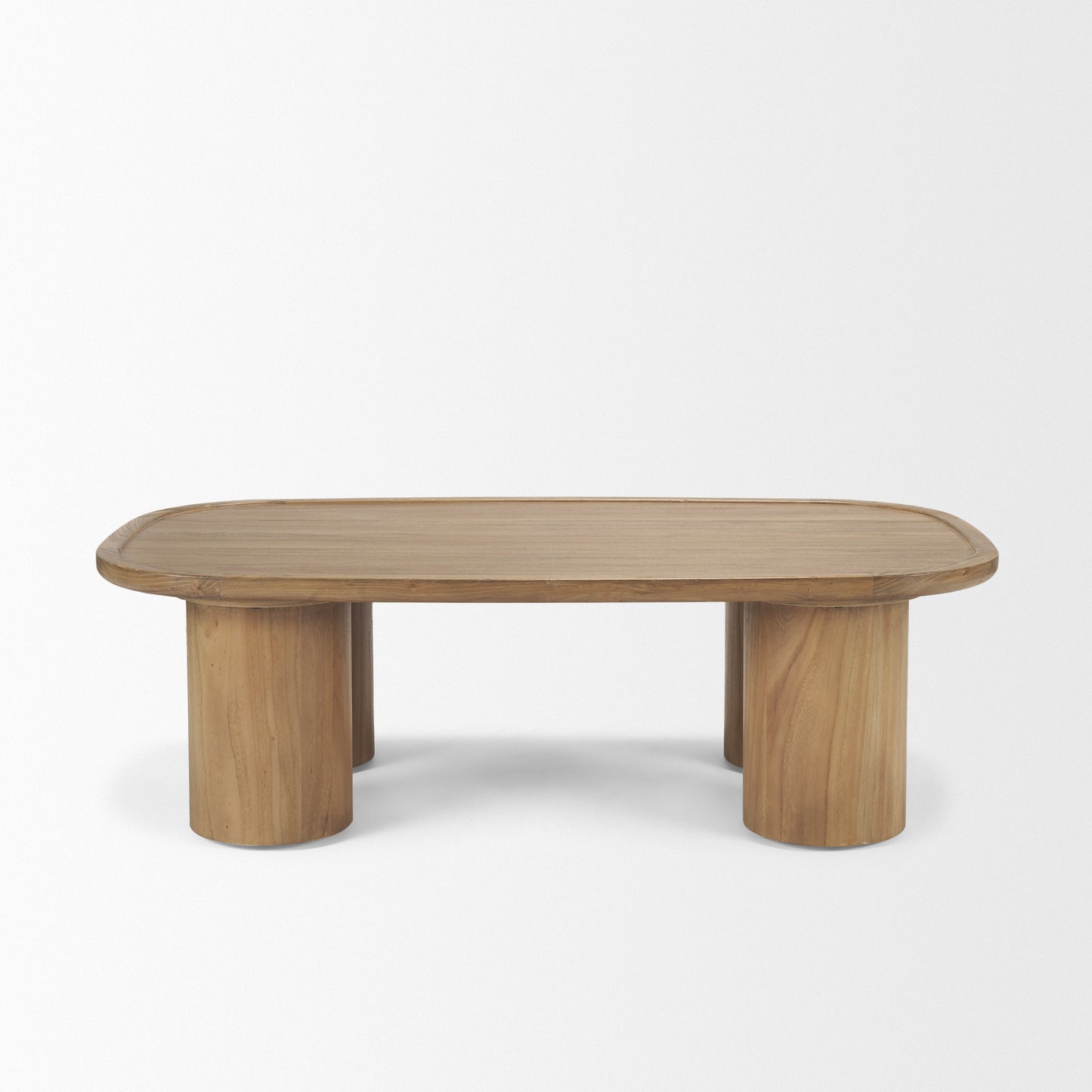 55" Natural Solid Wood Oval Coffee Table-2