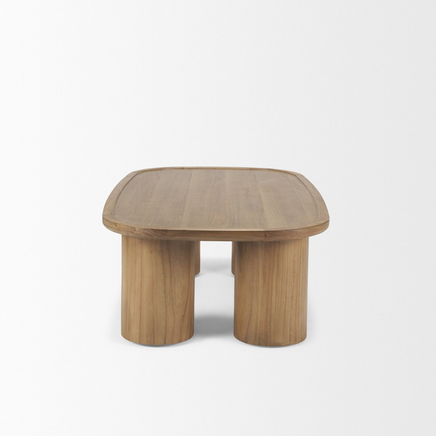 55" Natural Solid Wood Oval Coffee Table-3