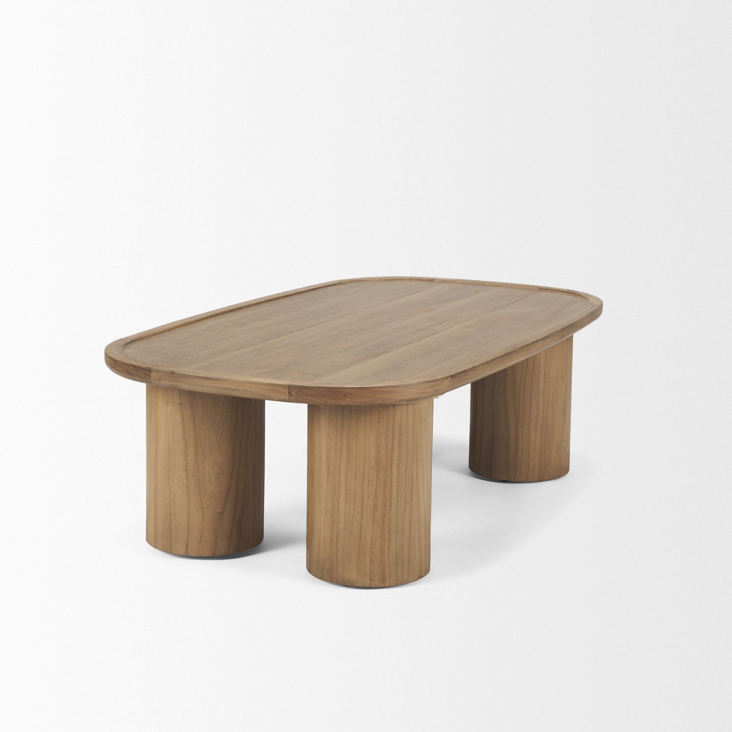 55" Natural Solid Wood Oval Coffee Table-4
