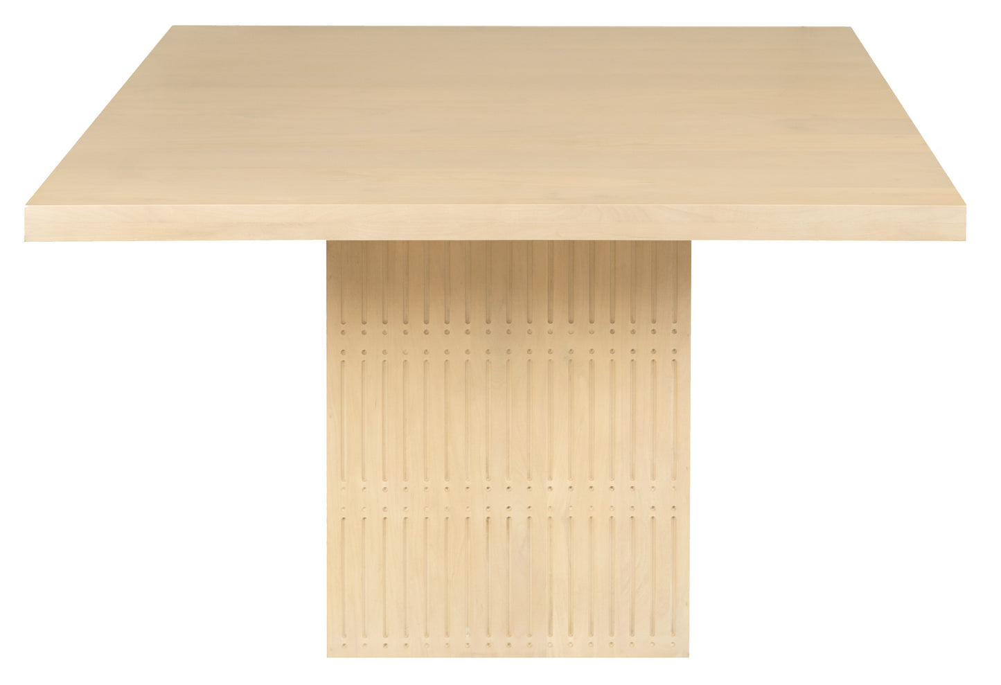 48" Natural Solid Wood Pedestal Base Square Dining Table-2