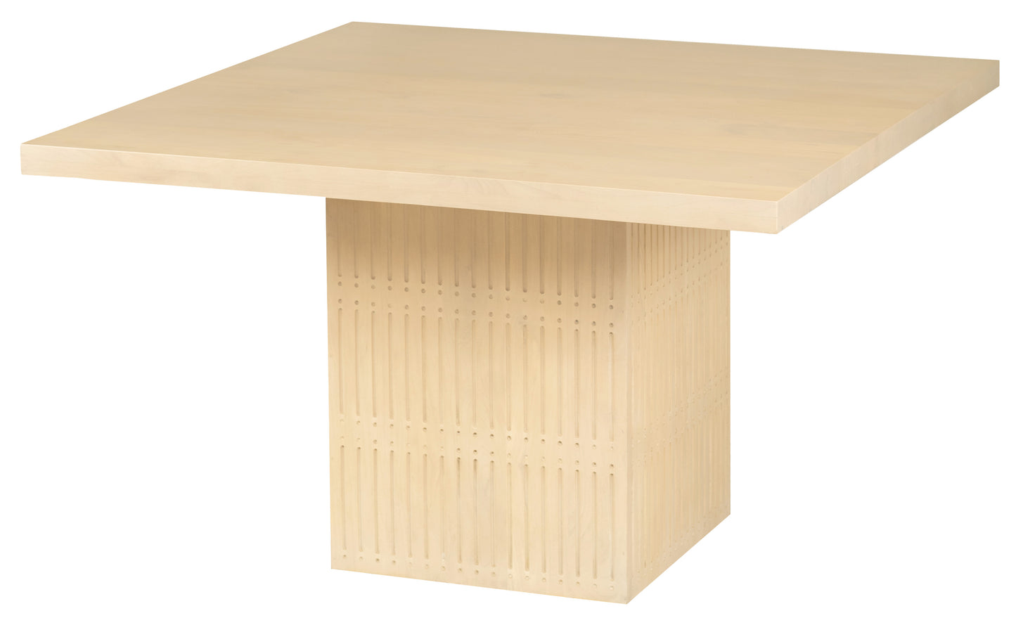 48" Natural Solid Wood Pedestal Base Square Dining Table-3