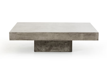 43" Gray and Dark Gray Concrete Square Block Coffee Table-0