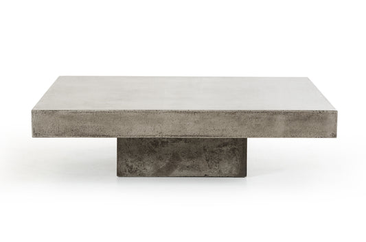 43" Gray and Dark Gray Concrete Square Block Coffee Table-0