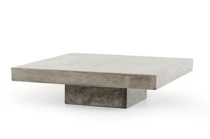 43" Gray and Dark Gray Concrete Square Block Coffee Table-3