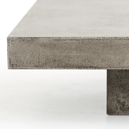 43" Gray and Dark Gray Concrete Square Block Coffee Table-5