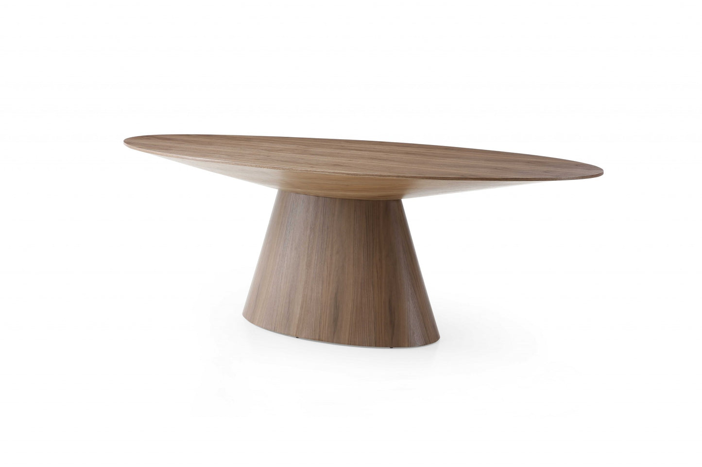 95" Brown Oval Solid Wood Pedestal Base Dining Table-3