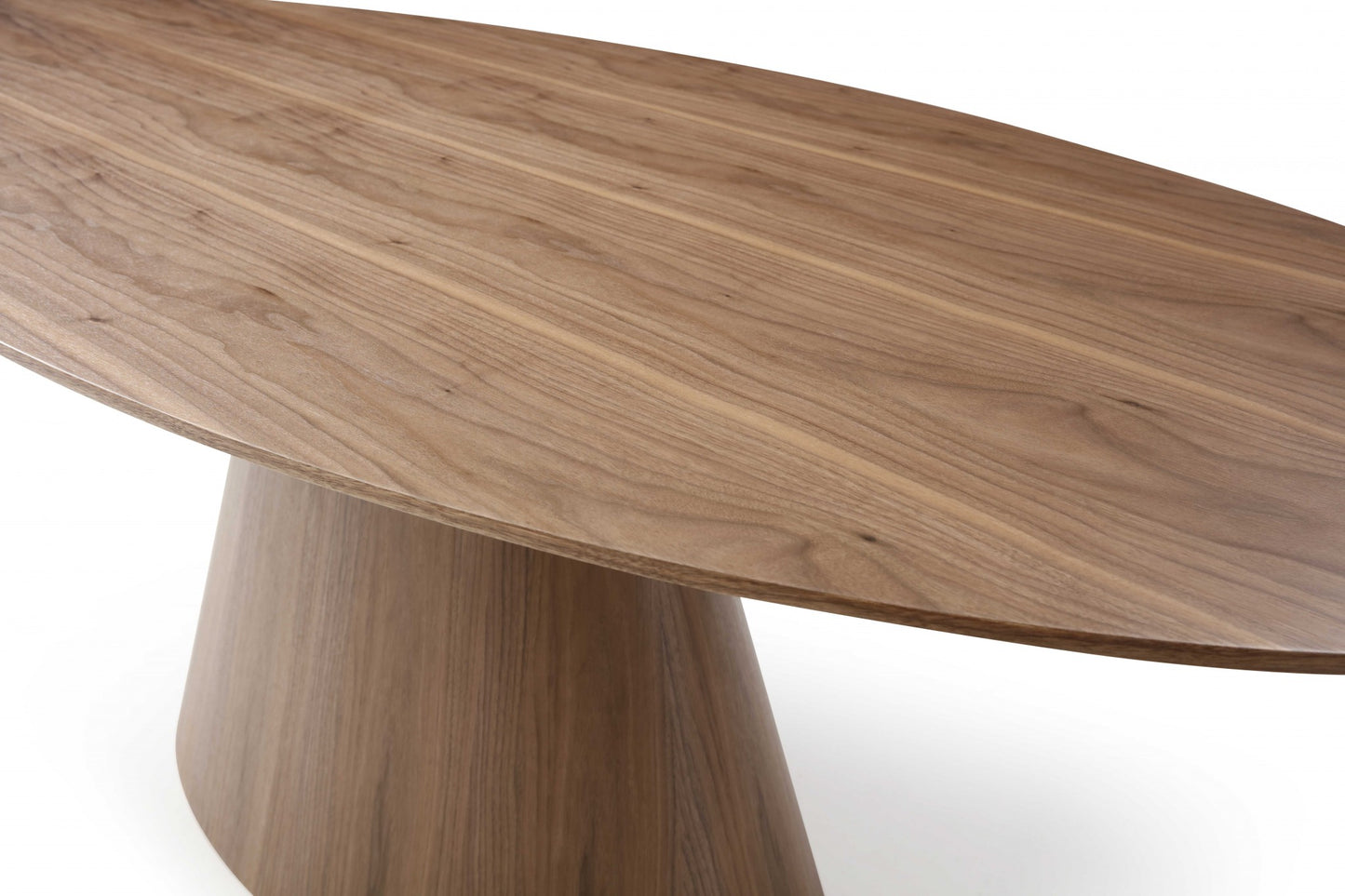 95" Brown Oval Solid Wood Pedestal Base Dining Table-5