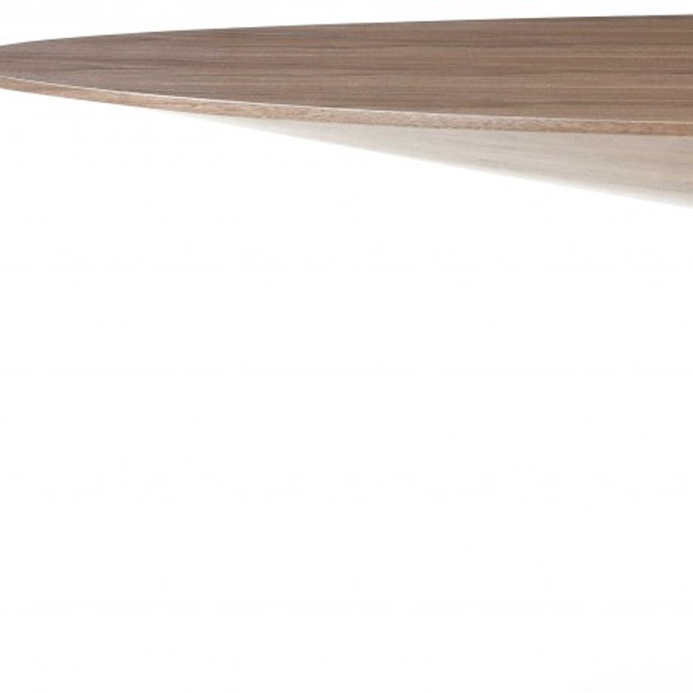 95" Brown Oval Solid Wood Pedestal Base Dining Table-6