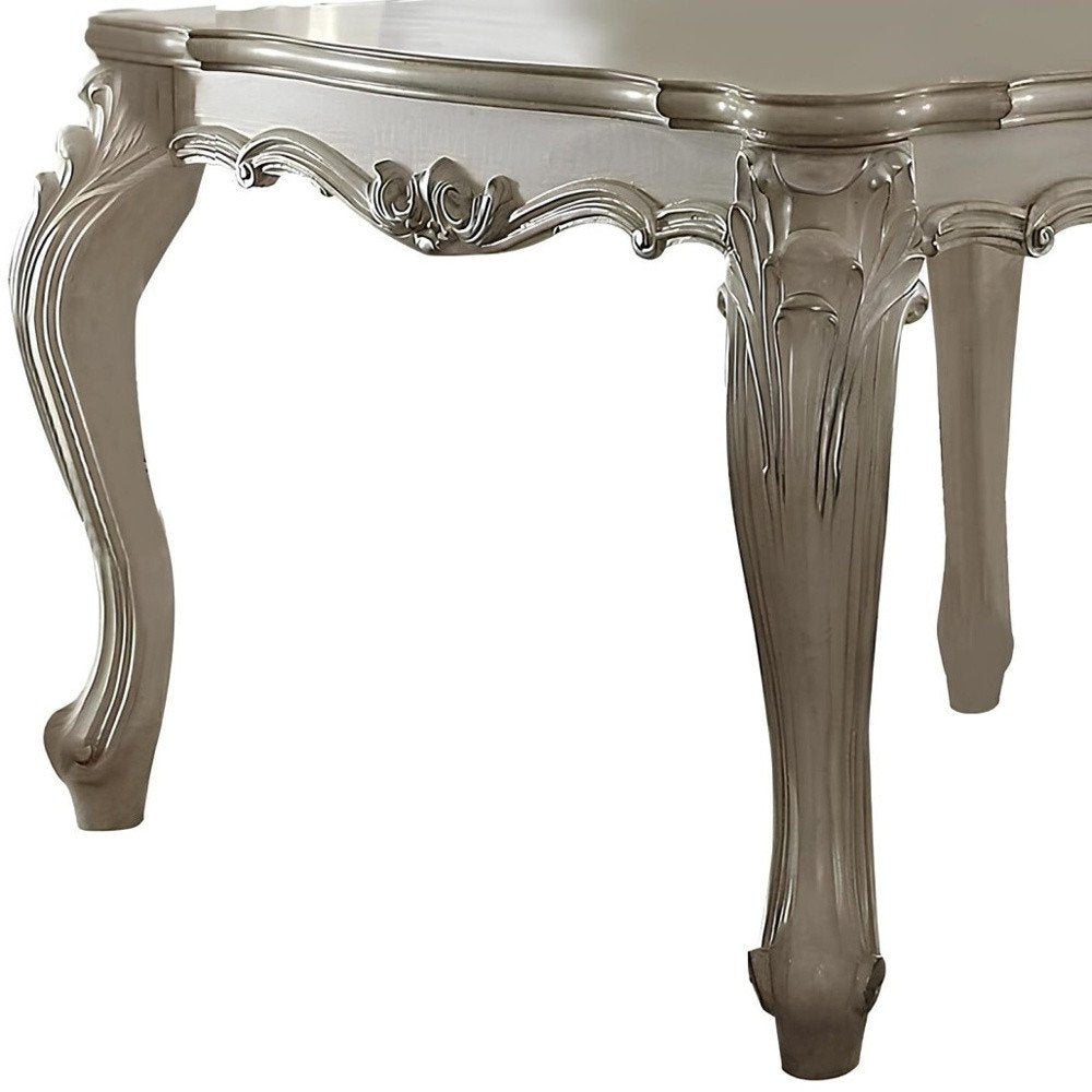 Wren 55-inch square dining table in an antiqued white finish, additional view