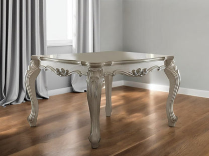 Wren 55-inch square dining table in an antiqued white finish