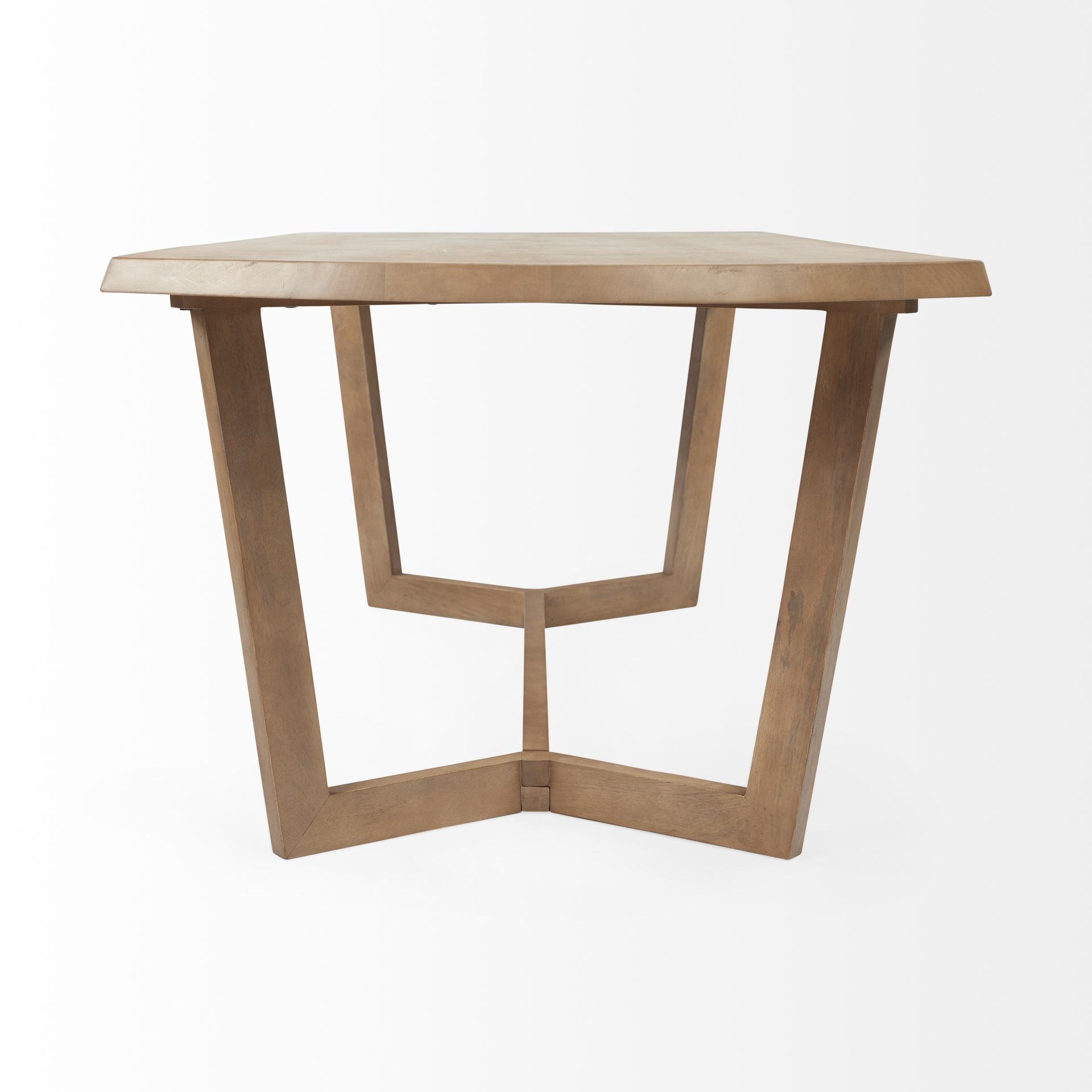 92" Natural And Brown Solid Wood Trestle Base Dining Table-4