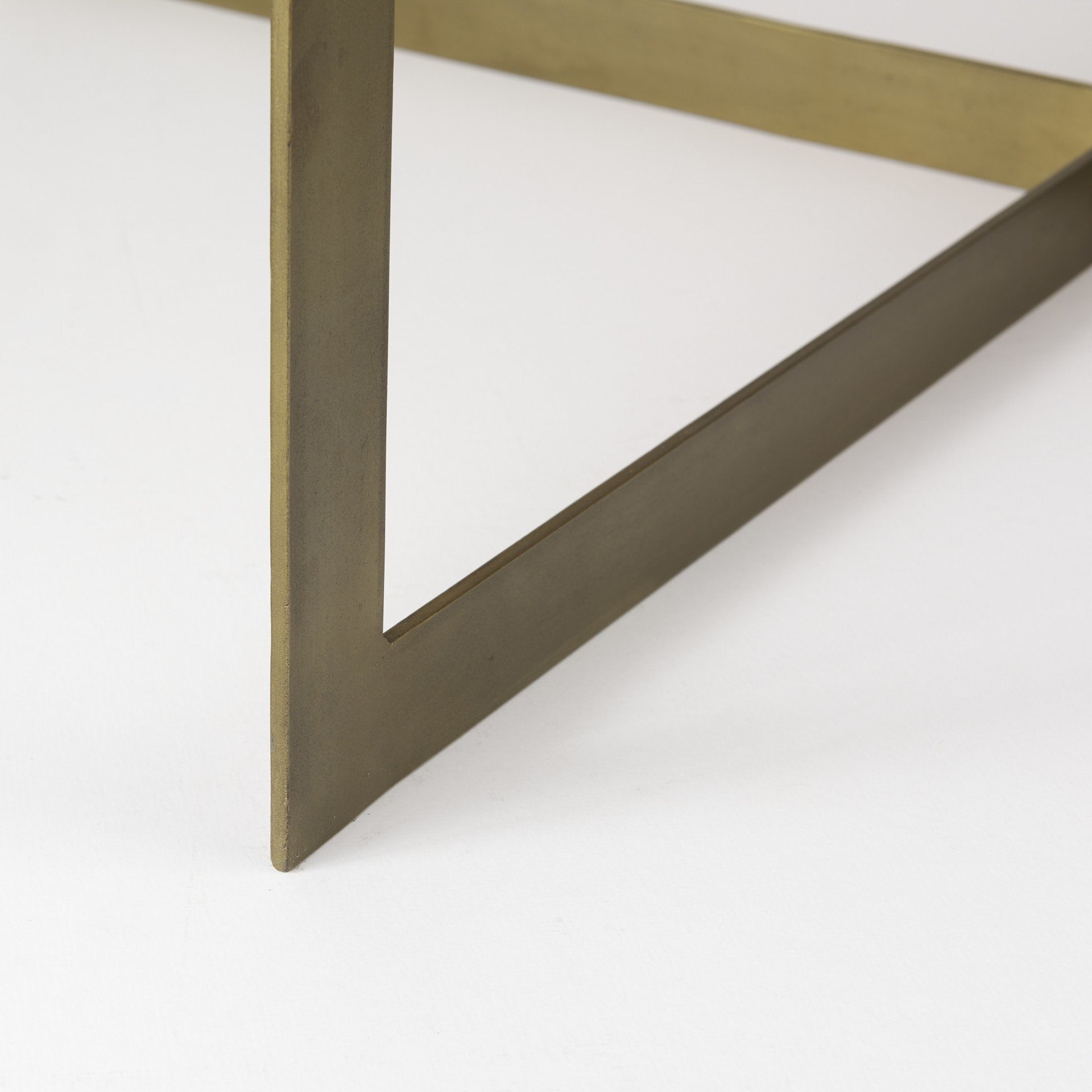 34" Beige Wood and Metal Square Coffee Table-8