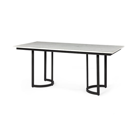 71" White And Black Dining Table-1