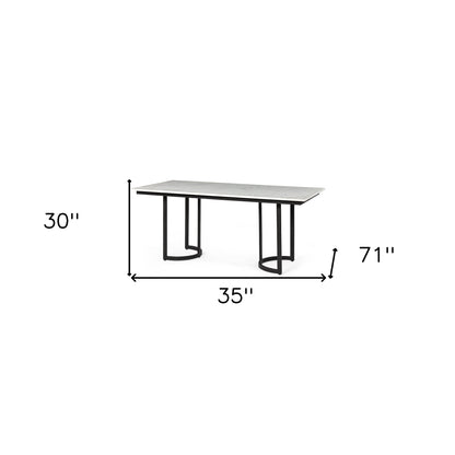 71" White And Black Dining Table-8