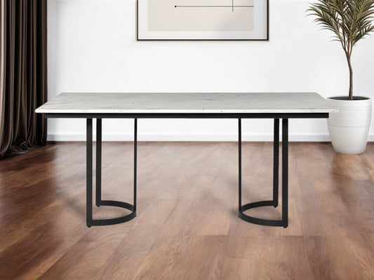 71" White And Black Dining Table-0