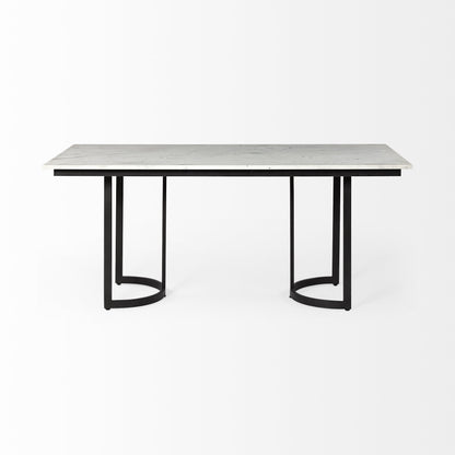 71" White And Black Dining Table-2