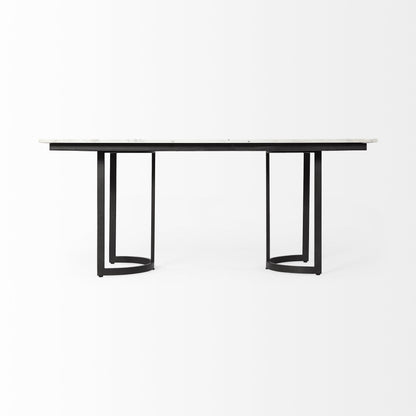 71" White And Black Dining Table-4
