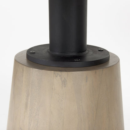 Marlow 48-inch round dining table with a white marble top on a tapered wood pedestal, additional view
